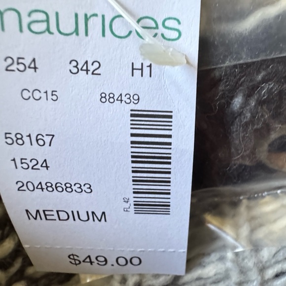 NWT Maurice’s Women's Gray Patterned “Grandpa” Cardigan Sweater - Picture 9 of 9